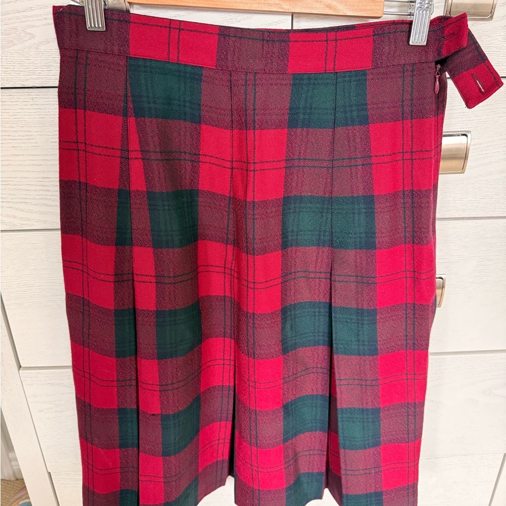 Jeremy Scott Red and Green Plaid A-Line Skirt Vintage